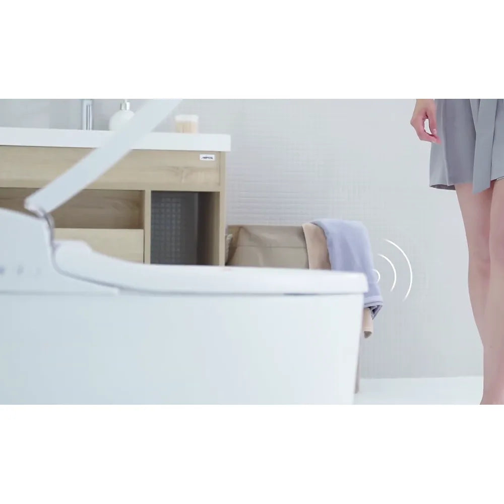 Inodoro Japonés Inteligente con sensor automático fabricado en cerámica blanca Ovian Plus Nashi - Vista 7