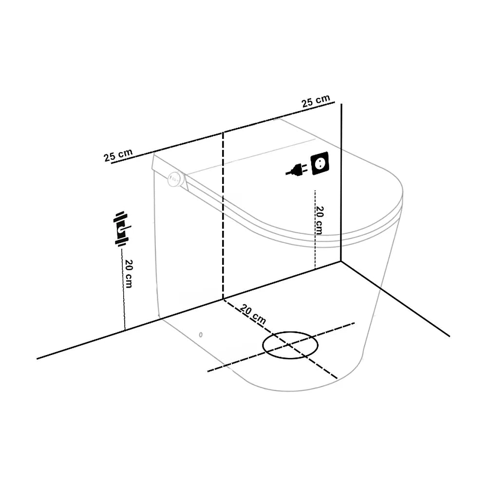 Inodoro Japonés Inteligente con sensor automático fabricado en cerámica blanca Ovian SE Nashi - Vista 15