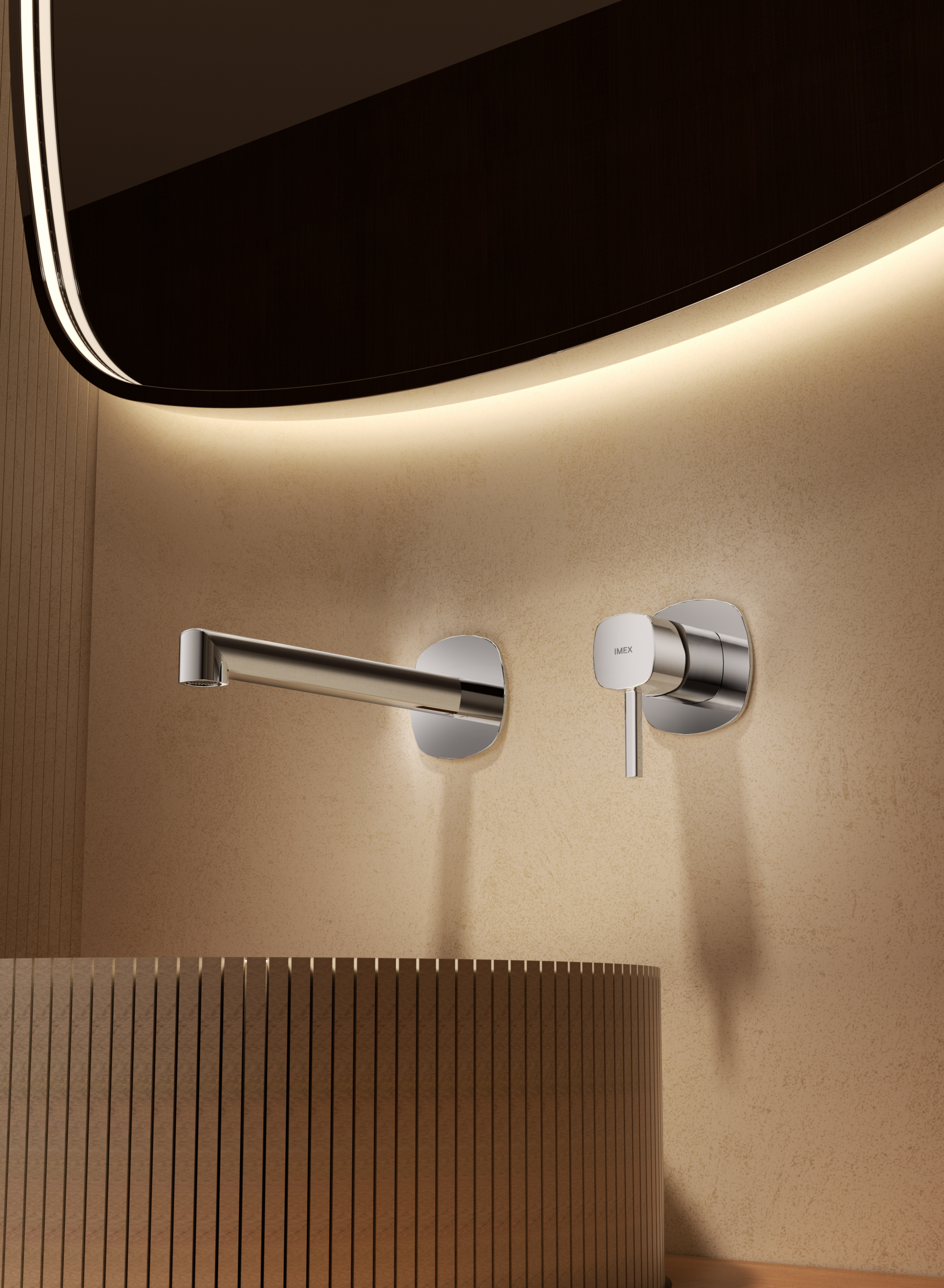 Monomando Empotrado Lavabo Toscana Imex Oro rosa cepillado en ambiente