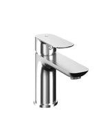Grifo de lavabo monomando con caño recto y maneta plana de latón cromado con aireador Cassio de GME