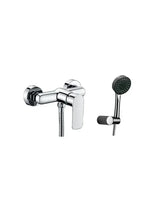 Conjunto de ducha con grifo monomando cromado y teleducha y flexo Cassio GME