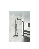 Columna de ducha termostática fabricado en latón con un acabado en color titanio Round Élite GME
