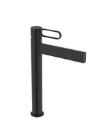 Grifo monomando caño alto para lavabo fabricado con latón con un acabado en color negro Dior de GME