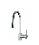Grifo monomando de cocina extraíble fabricado en latón con un acabado cromado de 224 mm Round de GME