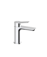 Grifo monomando para lavabo fabricado con latón con un acabado en color cromado Rhio de GME