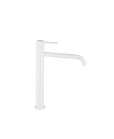Grifo de lavabo monomando de caño alto y color blanco hecho de latón Sirio de GME