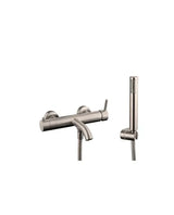 Grifo monomando para bañera fabricado en latón con un acabado en color níquel Sirio de GME