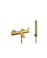 Grifo monomando para bañera fabricado en latón con un acabado en color oro Sirio de GME