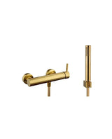 Grifo monomando para ducha fabricado en latón con un acabado en color oro Sirio de GME