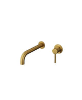 Grifo monomando empotrable para lavabo fabricado en latón con un acabado en color oro Sirio de GME