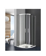 Mampara de Ducha Semicircular GME PRESTIGE 2 Hojas Correderas Vidrio Templado 8mm | Aluminio Plata Brillo | Antical EnduroShield | Reversible
