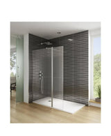 Mampara de Ducha Frontal GME con Panel Fijo y Abatible, Vidrio Templado 8mm, Ajustable 92.5-157.5cm, Perfiles de Aluminio Plata, Tratamiento Antical EnduroShield, Reversible, 3 Años de Garantía