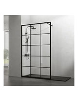 Mampara de Ducha SCREEN BLACK CHESS GME – Panel Fijo 195 cm, Vidrio Templado 8 mm, Aluminio Negro Mate, Antical EnduroShield, Reversible y A Medida