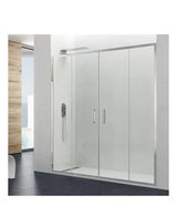 Front shower screen with 2 sliding doors, tempered glass with aluminum frame PRESTIGE by GME