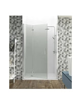 Mampara de ducha de tipo frontal con 2 hojas plegables de vidrio templado GLASS de GME