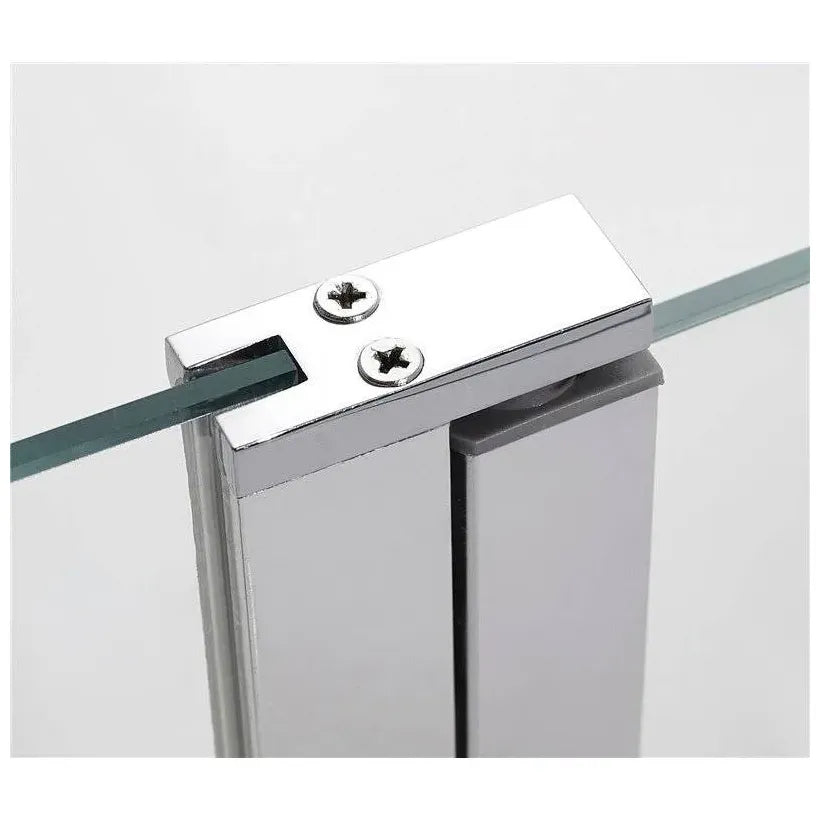 GME OPEN Paroi de douche fabriquée en verre de 6 mm avec panneau frontal fixe et panneau battant à mur avec ouverture à 180°