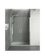 Mampara frontal de ducha fabricada en vidrio de seguridad con 2 hojas abatibles OPEN de GME