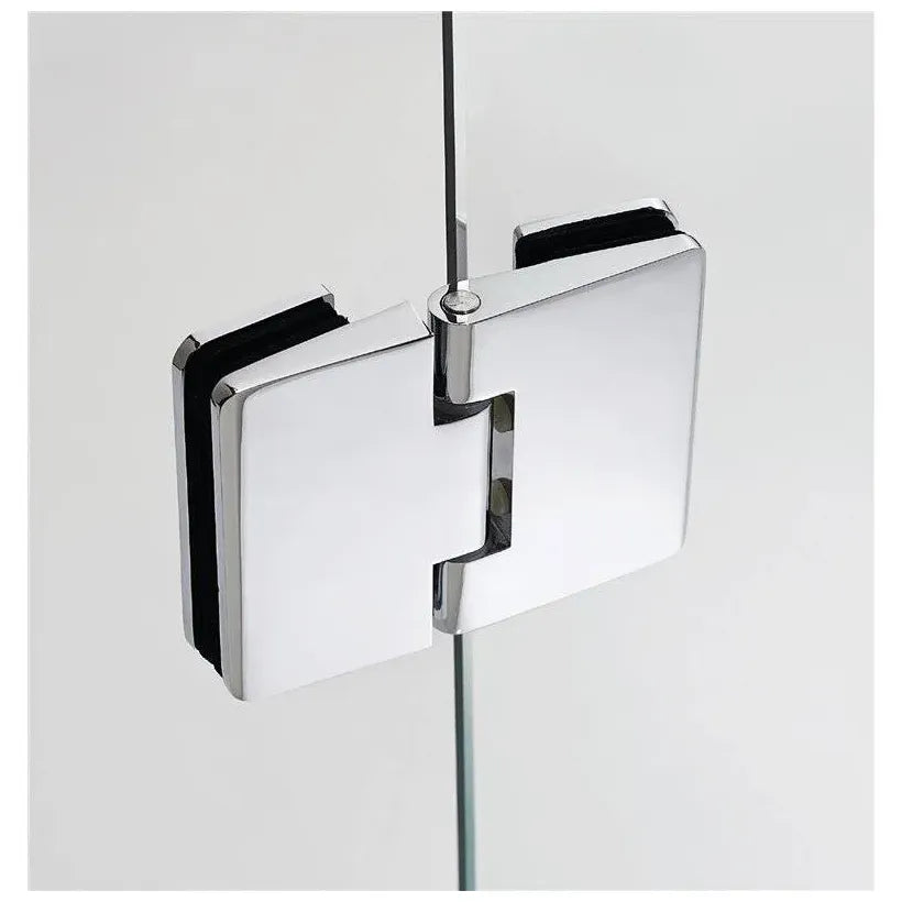GME GLASS Paroi de douche frontale avec une vitre fixe et une porte battante en verre trempé