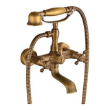 Bathtub faucet retro golden two-handle vintage with separate controls for cold and hot water Adaja by Valaz