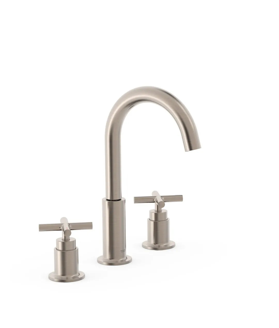 Grifo bimando de batería para lavabo con volantes de latón acabado acero MONTBLANC TRES 0