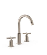 Grifo bimando de batería para lavabo con volantes de latón acabado acero MONTBLANC TRES