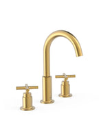Grifo bimando de batería para lavabo con volantes en latón acabado oro mate MONTBLANC TRES