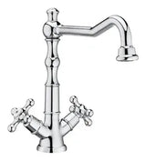 Grifo bimando de lavabo con caño alto para instalación en repisa Carmen Roca