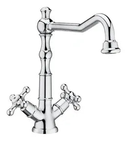 Grifo bimando de lavabo con caño alto para instalación en repisa Carmen Roca 0
