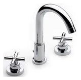 Grifo bimando de lavabo con caño giratorio de latón cromado Loft Roca