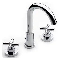 Grifo bimando de lavabo con caño giratorio de latón cromado Loft Roca 0