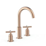 Grifo bimando de lavabo en latón con acabado oro rosa mate MONTBLANC TRES