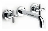 Grifo bimando de lavabo para instalación empotrada con acabado cromado Loft Roca