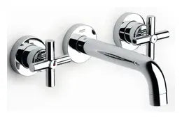Grifo bimando de lavabo para instalación empotrada con acabado cromado Loft Roca 0