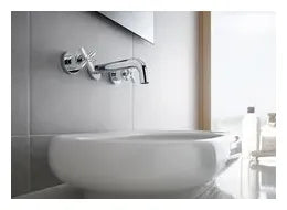 Grifo bimando de lavabo para instalación empotrada con acabado cromado Loft Roca 1