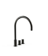 Grifo bimando de repisa en negro metalizado para lavabo instalación libre Study Tres