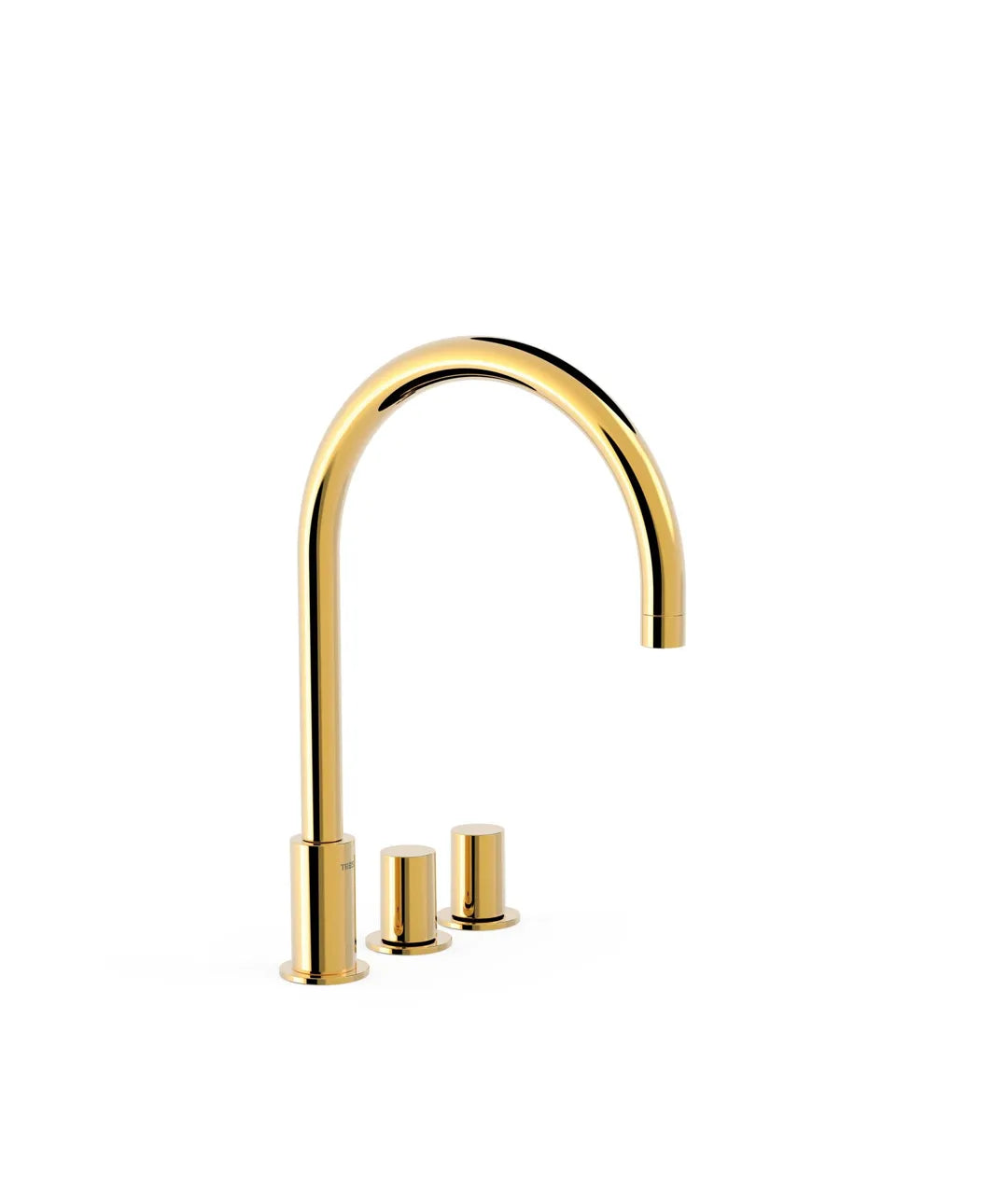 Grifo bimando de repisa para lavabo de instalación libre en acabado dorado Study Tres 0
