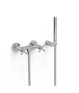 Grifo bimando mural para ducha de latón con acabado cromado MONTBLANC TRES