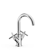 Grifo bimando para lavabo en latón con acabado cromado MONTBLANC TRES