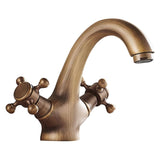 Grifo de lavabo bimando de estilo retro en dorado envejecido Adaja de Valaz