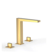 Grifo con bimando para instalación sobre repisa de lavabo con acabado en oro Slim Tres