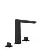 Grifo con bimando para lavabo de instalación sobre repisa con acabado negro mate Slim Tres