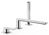 Grifo con monomando de instalación sobre borde de bañera con acabado cromado Loft Tres