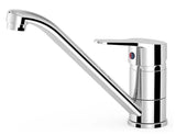 Grifo con monomando para instalación sobre repisa de cocina con acabado cromado Cocina Tres