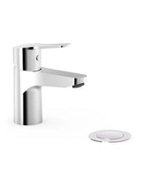 Grifo con monomando para lavabo de instalación sobre repisa acabado cromado y válvula de desagüe Base TRES-DUO
