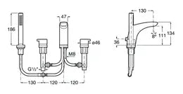 Grifo corto para instalación sobre repisa de baño y ducha con acabado en cromo Insignia Roca 1