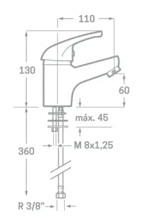 Grifo cromado para lavabo ENKEL de Källa 1