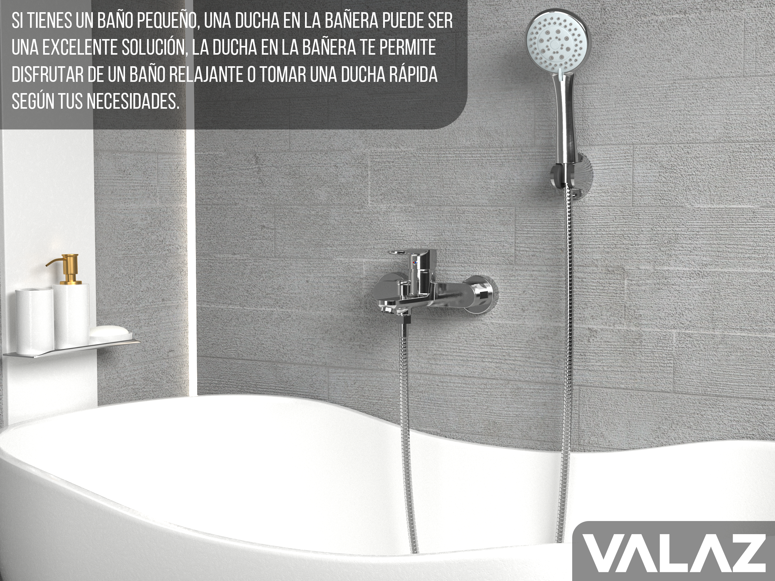 Grifo de bañera ducha redondo monomando cromado Viar de Valaz 2