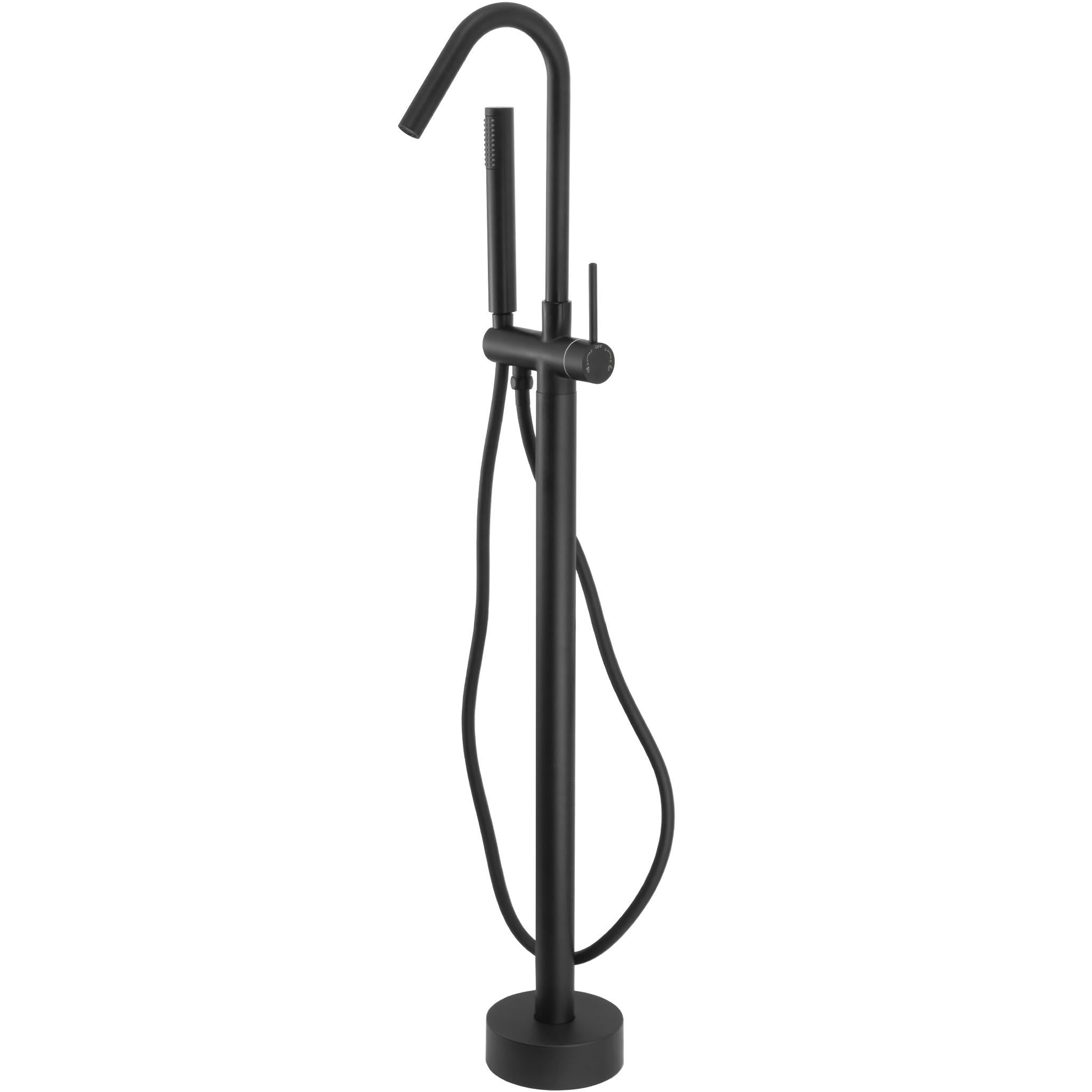 Grifo de bañera exenta redondo negro mate con diseño moderno Sella de Valaz 0