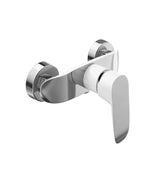 Grifo de bañera para pared monomando con acabado blanco y cromo Dann Kassandra
