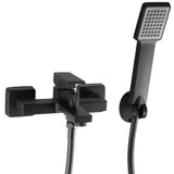 Bathtub and shower faucet square single handle matte black Vinalopo by Valaz
